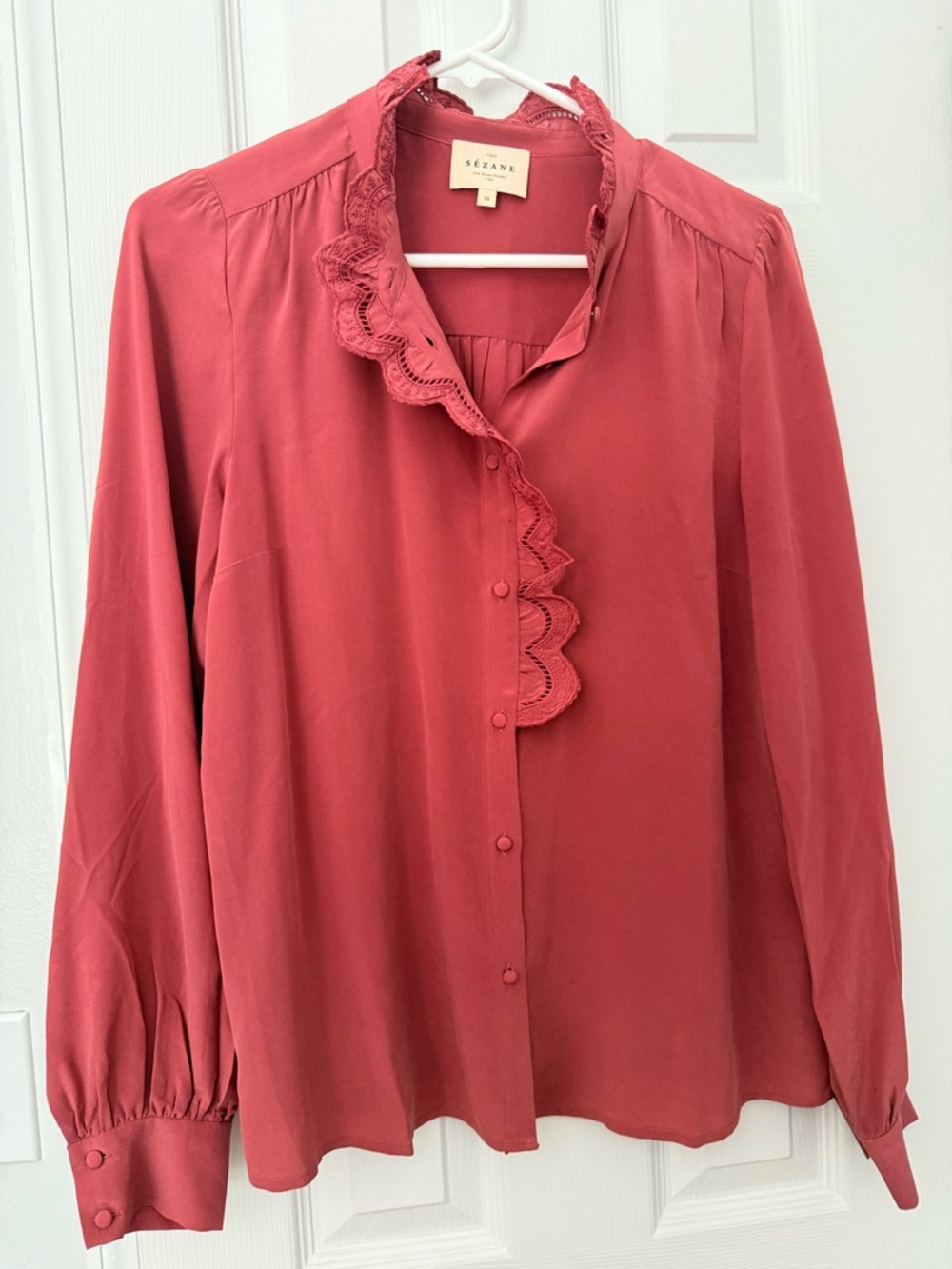 Sezane Chlo Shirt Rosewood - Size 6